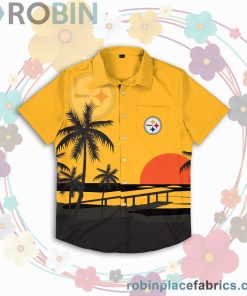 Pittsburgh Steelers Nfl Tropical Sunset Button Up Shirt