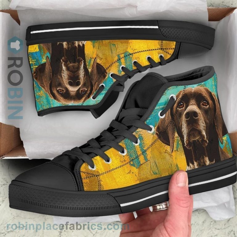 Pointer Dog Sneakers Colorful Canvas High Top Shoes