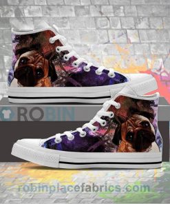Pug Dog Canvas High Top Sneaker