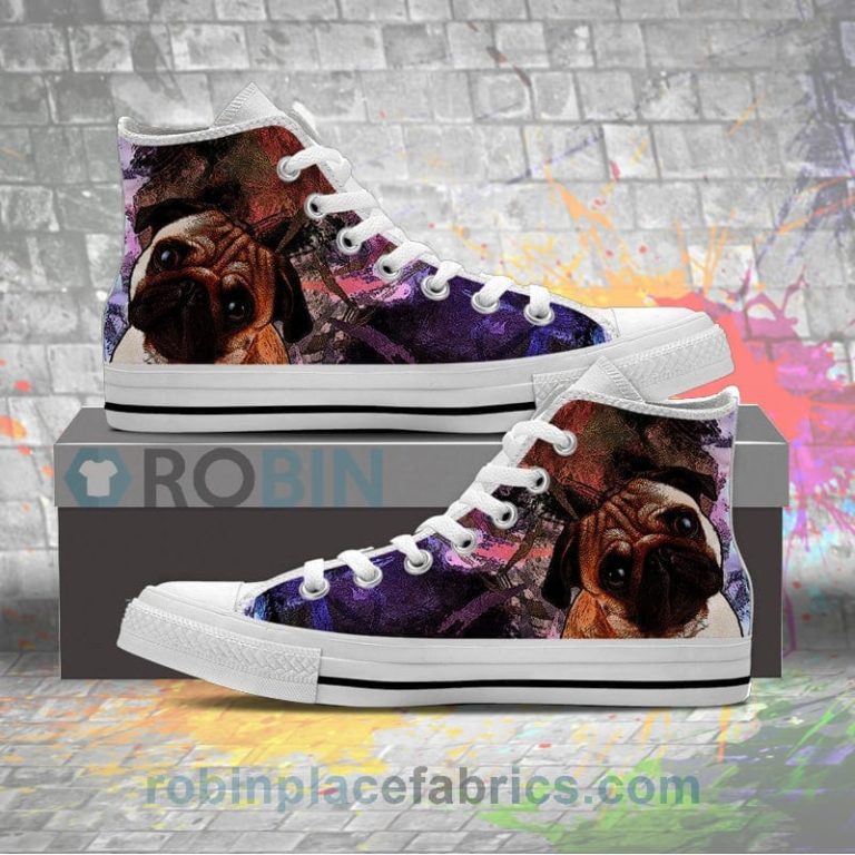 Pug Dog Canvas High Top Sneaker
