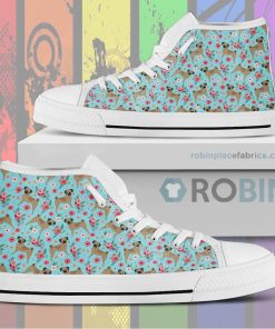 Puggle Flower Canvas High Top Shoess
