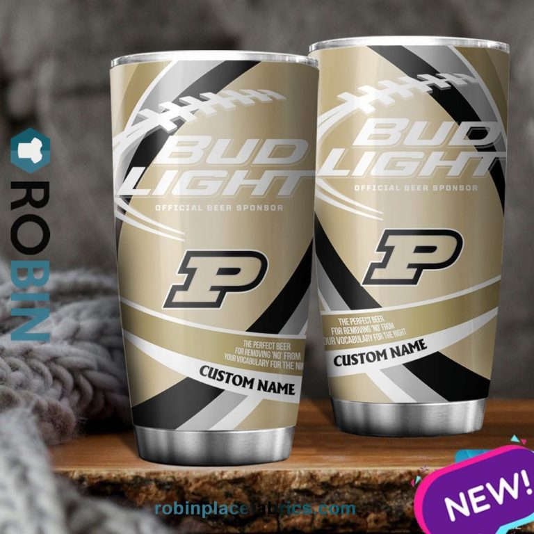 Purdue Boilermakers NCAA Bud Light Beer Custom Name Tumblers Cup