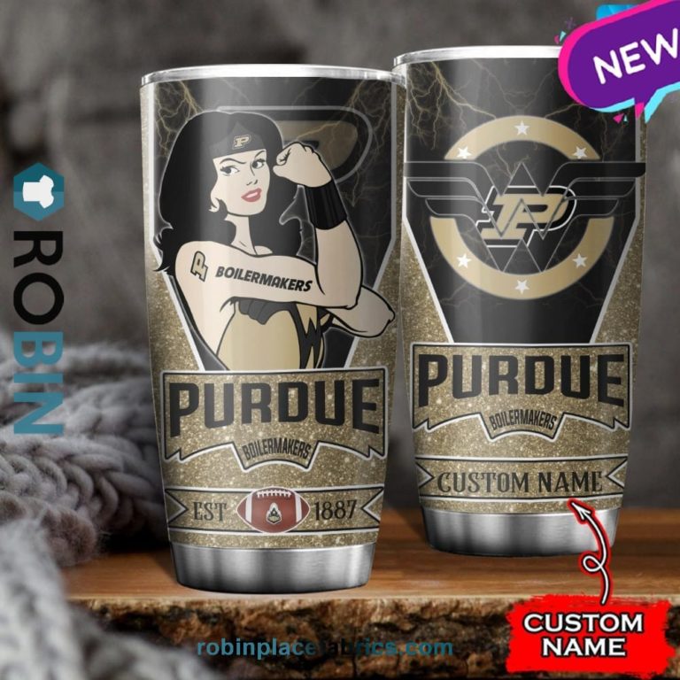 Purdue Boilermakers Wonder Woman Custom Name Stainless Steel Tumblers Cup