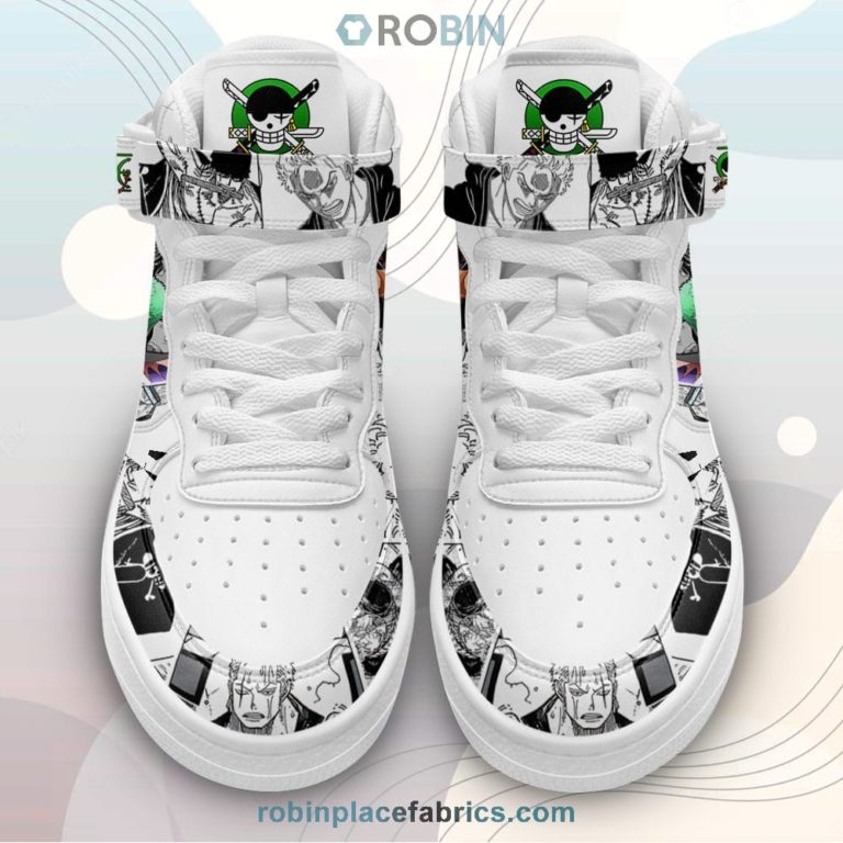 Roronoa Zoro Sneakers Air Mid Custom One Piece Anime Shoes
