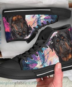 Rottweiler Dog Sneakers Colorful Canvas High Top Shoes