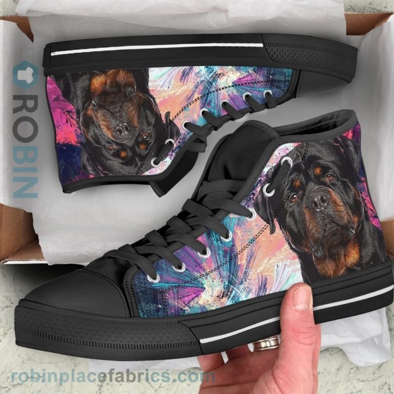 Rottweiler Dog Sneakers Colorful Canvas High Top Shoes