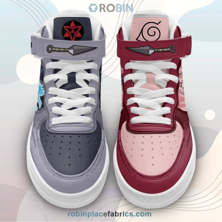 Sakura Haruno and Sasuke Uchiha Sneakers Air Mid Custom Anime Shoes