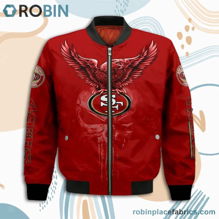 San Francisco 49ers NFL Logo Eagle Skull Bomber Jacket