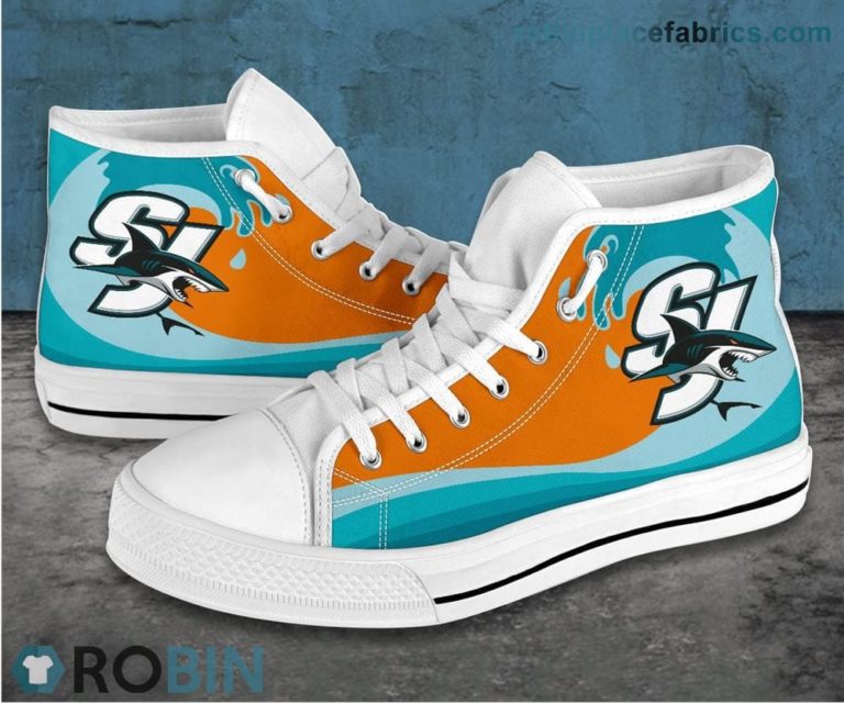 San Jose Sharks Canvas Shoes High Top