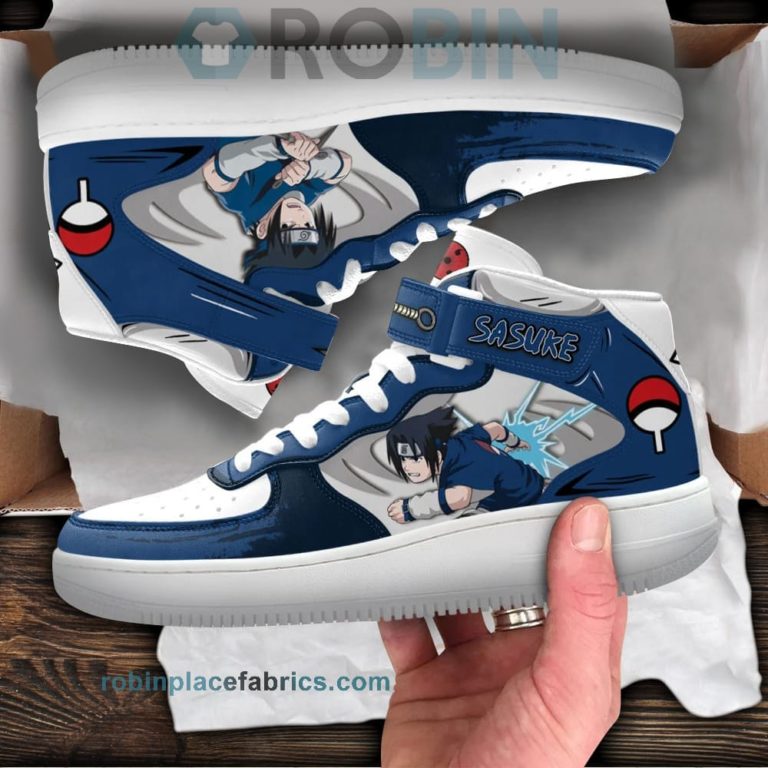 Sasuke Uchiha Young Sneakers Air Mid Custom Anime Shoes