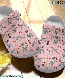 Schnauzer And Wine Animal Drunk Crocs Shoes
