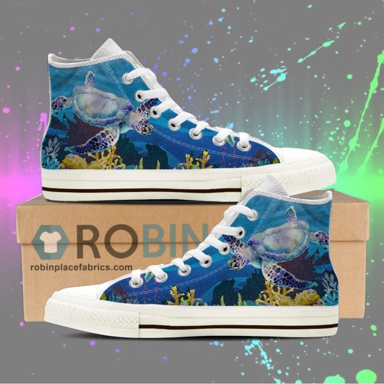 Sea Turtle Canvas High Top Sneaker