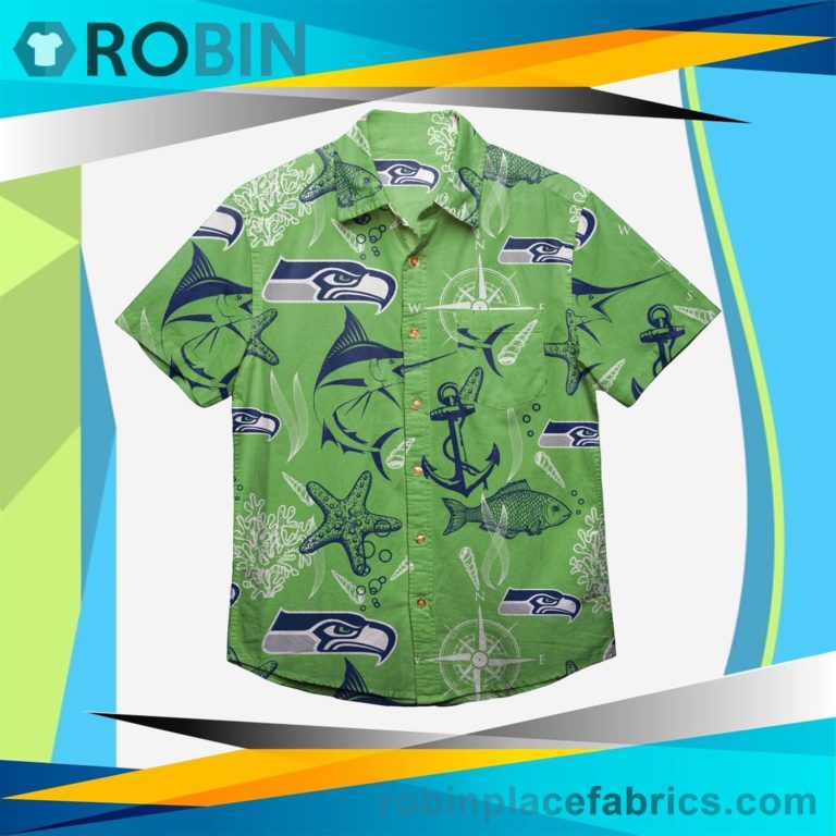Seattle Seahawks Floral Button Up Shirt
