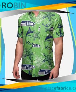 Seattle Seahawks Floral Button Up Shirt Seattle Seahawks Floral Button Up Shirt
