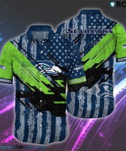 Seattle Seahawks NFL Football Hawaiian Shirt American Flag