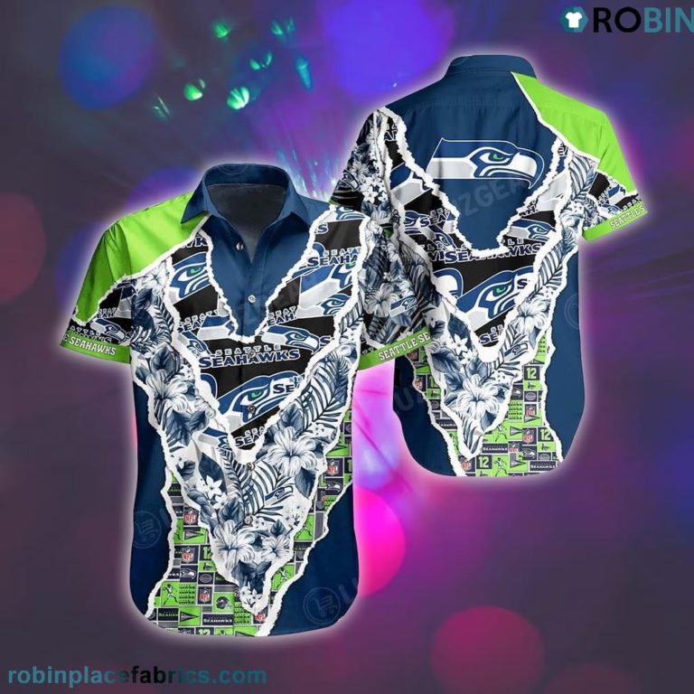Seattle Seahawks NFL Hawaii Shirt Graphic Floral Pattern