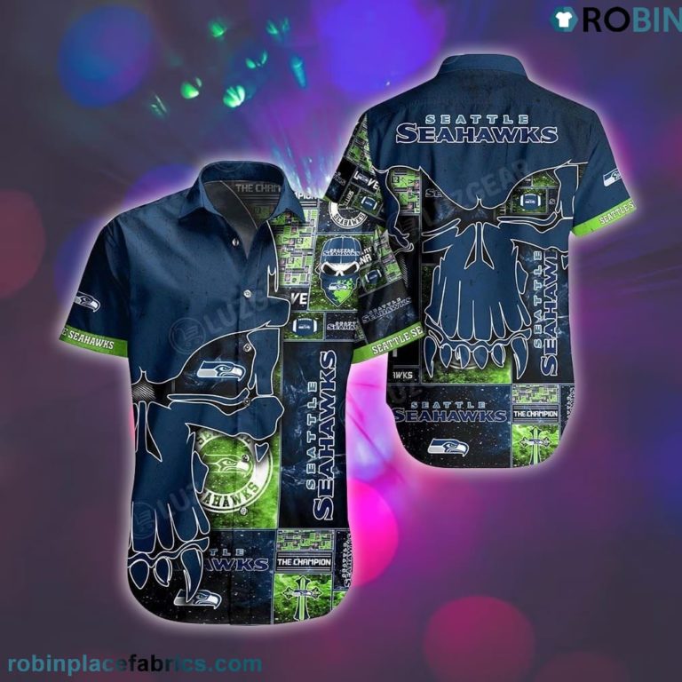 Seattle Seahawks NFL Hawaiian Shirt Skull