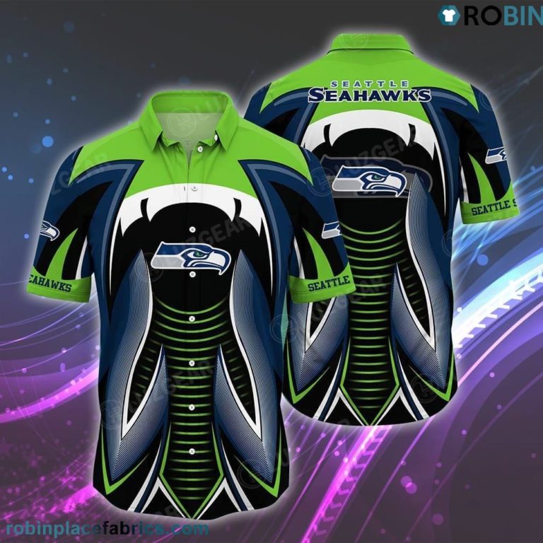 Seattle Seahawks NFL Summer Short Sleeve Button Down Shirt