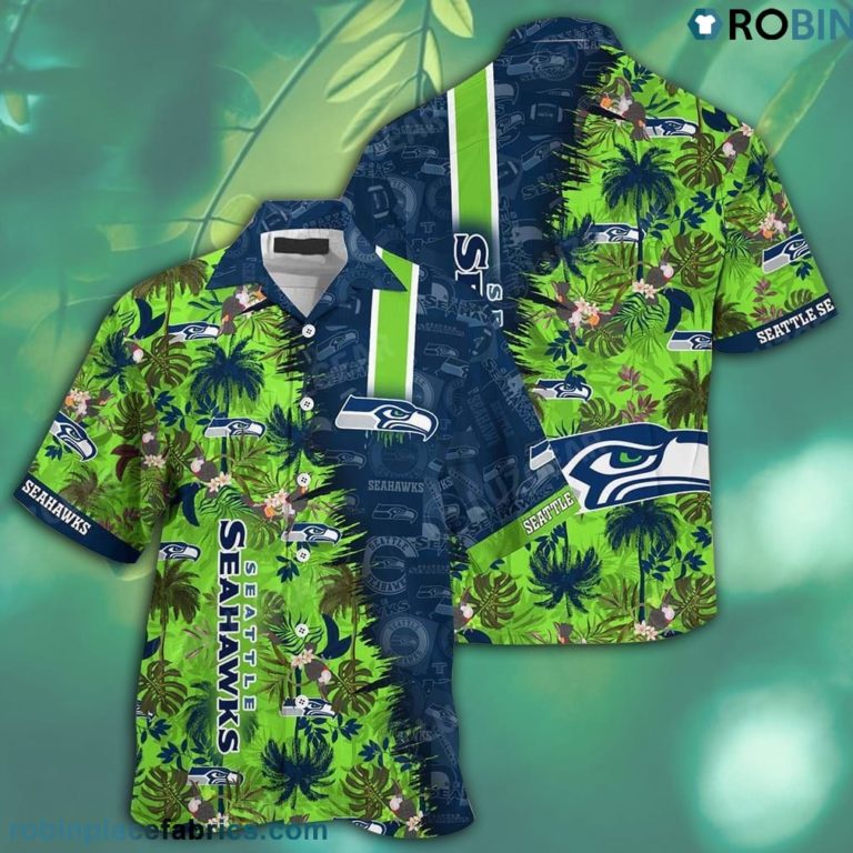 Seattle Seahawks NFL Team Football Summer Button Down Hawaiian Shirt