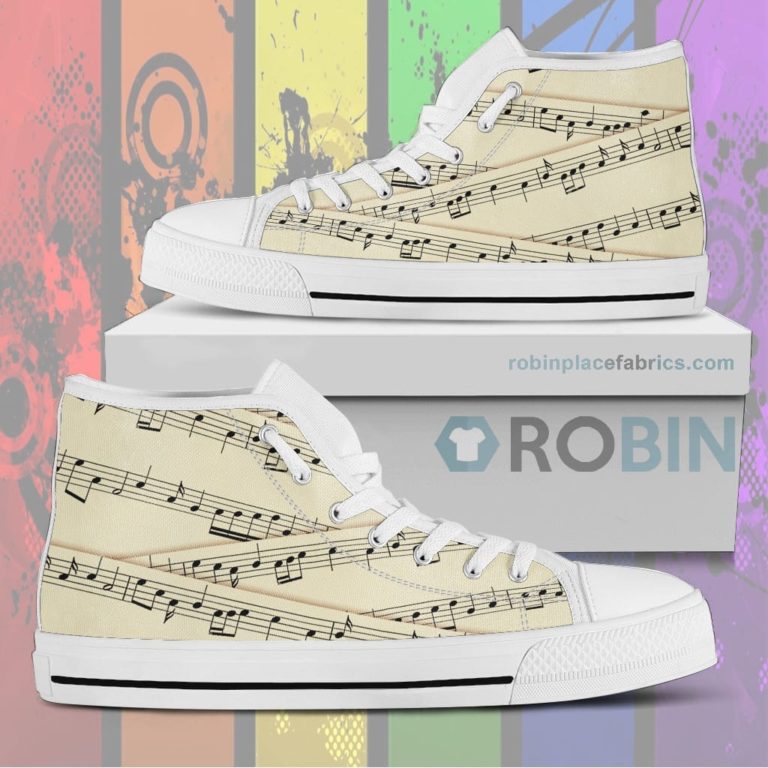 Sheet Music Canvas High Top Shoess