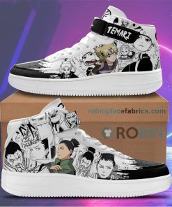 Shikimaru and Temari Sneakers Air Mid Custom Anime Shoes Shikimaru and Temari Sneakers Air Mid Custom Anime Shoes