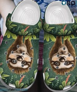 Sloth Mom With Baby Tropical Crocs Shoes