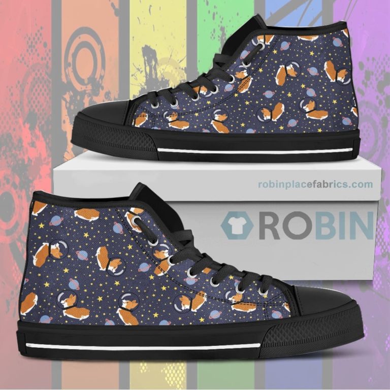 Space Corgi Canvas High Top Shoes