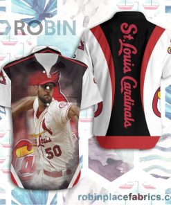 St Louis Cardinals Adam Wainwright 50 Throwing Hawaiian Shirt