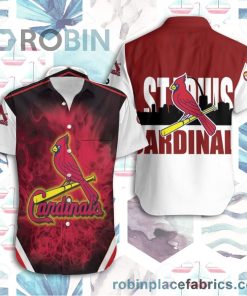 St Louis Cardinals Red Smoke Patternhawaiian Shirt