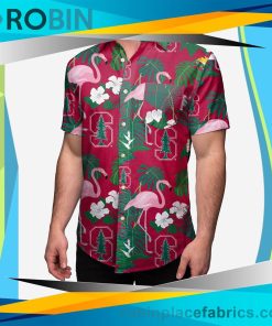 Stanford Cardinal Floral Button Up Shirt