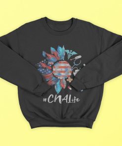 Sunflower Cna Life Stethoscope Usa Flag 4th Of July T-Shirt, Hoodies