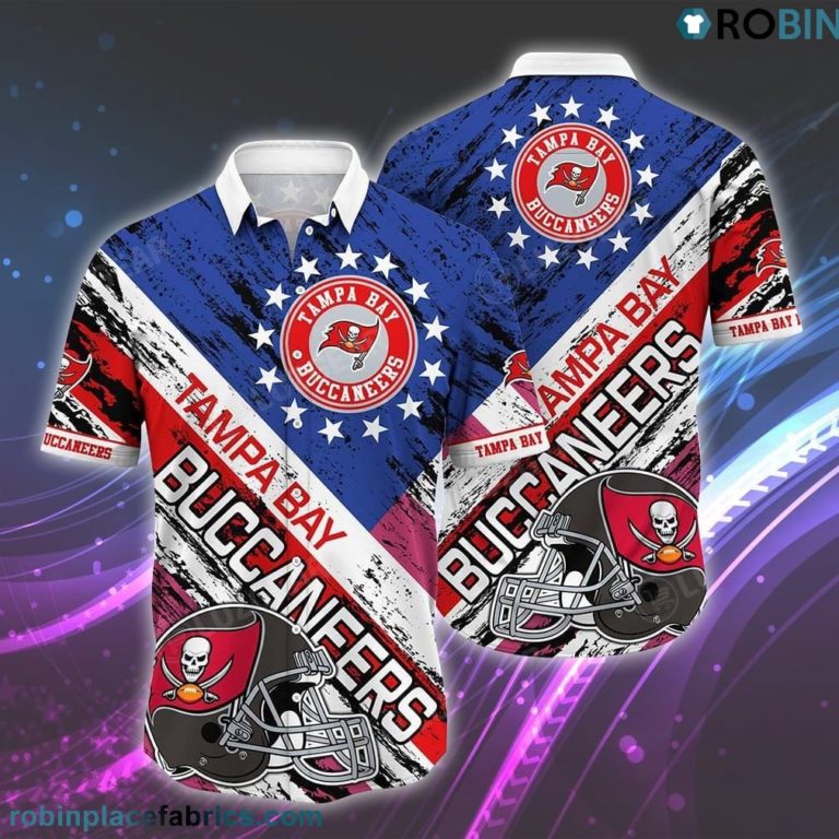 Tampa Bay Buccaneers NFL Hawaiian Shirt Graphic American Flag