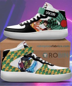 Tanjiro and Giyu Sneakers Air Mid Custom Anime Demon Slayer Shoes Tanjiro and Giyu Sneakers Air Mid Custom Anime Demon Slayer Shoes