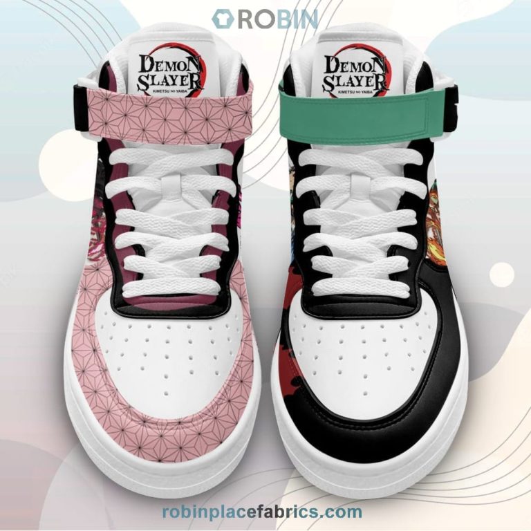 Tanjiro and Nezuko Sneakers Air Mid Custom Anime Demon Slayer Shoes