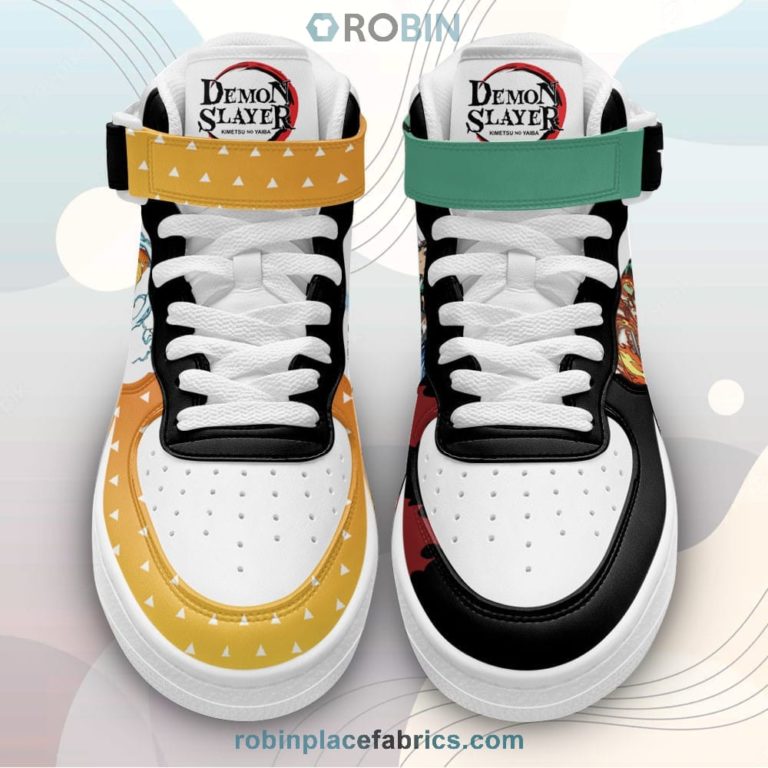 Tanjiro and Zenitsu Sneakers Air Mid Custom Anime Demon Slayer Shoes