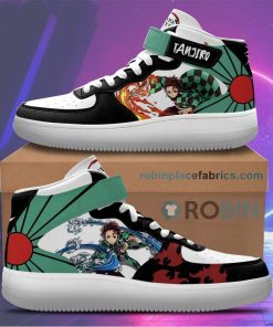 Tanjiro Kamado Sneakers Air Mid Custom Anime Demon Slayer Shoes