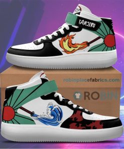 Tanjiro Skills Sneakers Air Mid Custom Anime Demon Slayer Shoes