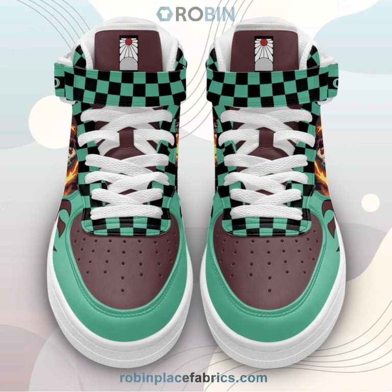 Tanjiro’s Bloodied Rage Sneakers Air Mid Custom Demon Slayer Anime Shoes