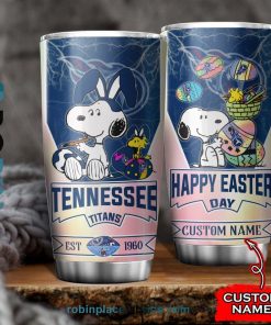 Tennessee Titans NFL Snoopy Happy Easter Day Custom Name Tumblers Cup