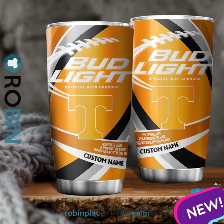 Tennessee Volunteers NCAA Bud Light Beer Custom Name Tumblers Cup