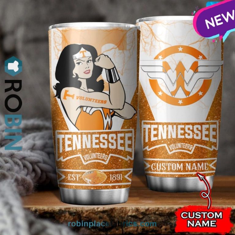 Tennessee Volunteers Wonder Woman Custom Name Stainless Steel Tumblers Cup
