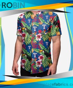 Texas Rangers Floral Button Up Shirt Texas Rangers Floral Button Up Shirt