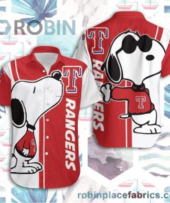 Texas Rangers Snoopy Lover Casual Button Down Hawaiian Shirts Texas Rangers Snoopy Lover Casual Button Down Hawaiian Shirts