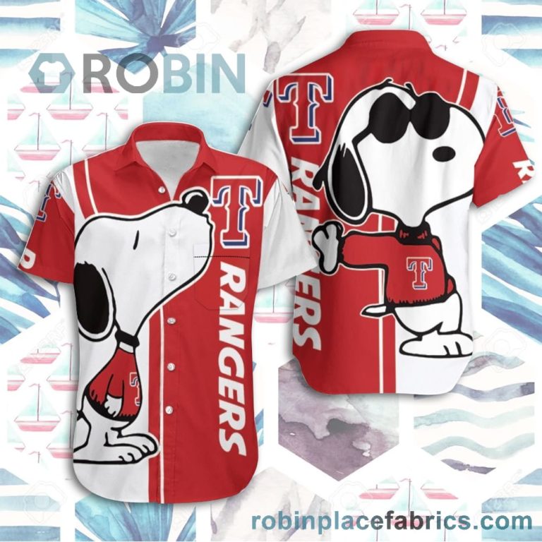 Texas Rangers Snoopy Lover Casual Button Down Hawaiian Shirts