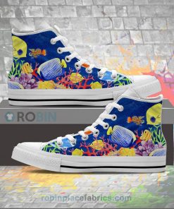 Tropical Fish Canvas High Top Shoes