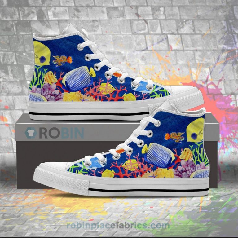 Tropical Fish Canvas High Top Shoes