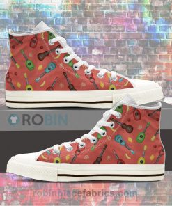 Ukulele Pattern Canvas High Top Sneaker