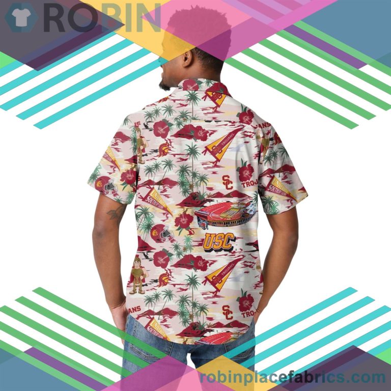 Usc Trojans NCAA Short Sleeve Button Up Shirt