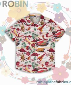 Usc Trojans NCAA Short Sleeve Button Up Shirt Usc Trojans NCAA Short Sleeve Button Up Shirt