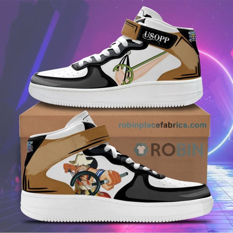 Usopp Sneakers Air Mid Custom Anime One Piece Shoes